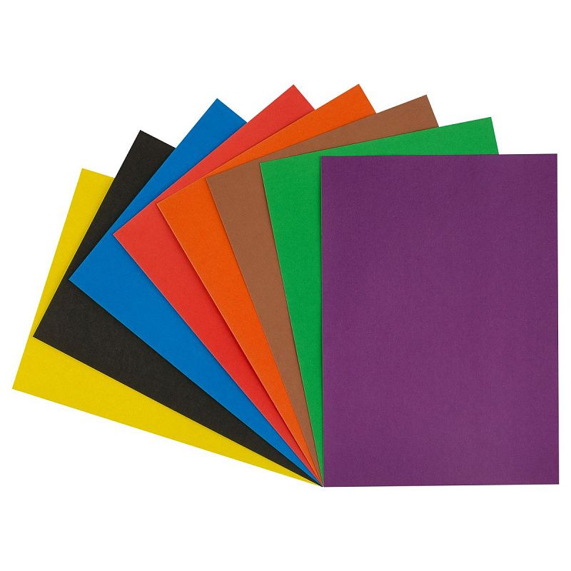 Картон цветной А4, Мульти-Пульти, 8л., 8цв., немелованный, в папке, "Чебурашка"