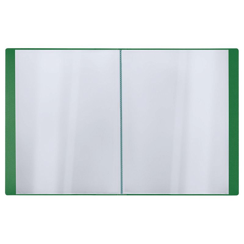 Папка с 40 вкладышами СТАММ "Кристалл" А4, 21мм, 700мкм, пластик, зеленая 