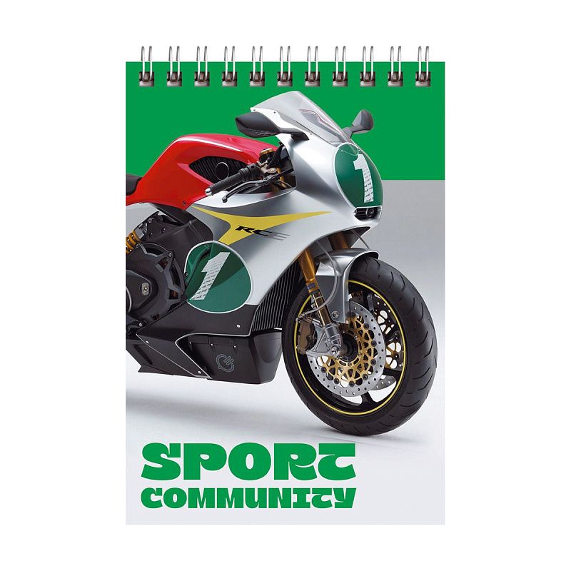 Блокнот А6 40л. на гребне BG "Sport community"