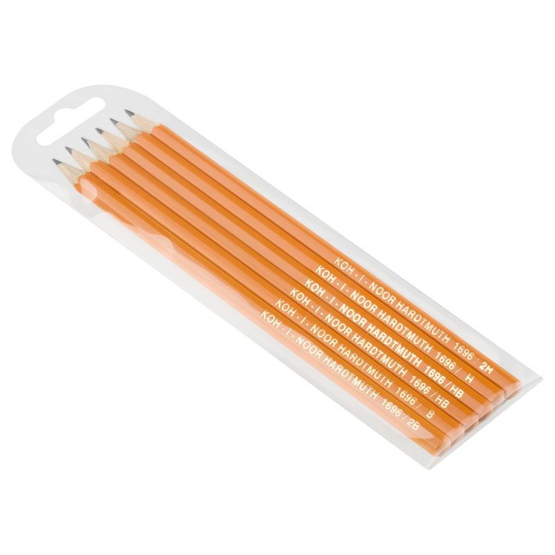 Набор карандашей ч/г Koh-I-Noor "1696" 6шт., 2H-2B, заточен., ПВХ уп., европодвес 