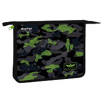Папка для тетрадей 1 отделение, А5 Berlingo "Black and green", 240*205*40мм, пластик, на молнии Папка для тетрадей 1 отделение, А5 Berlingo "Black and green", 240*205*40мм, пластик, на молнии