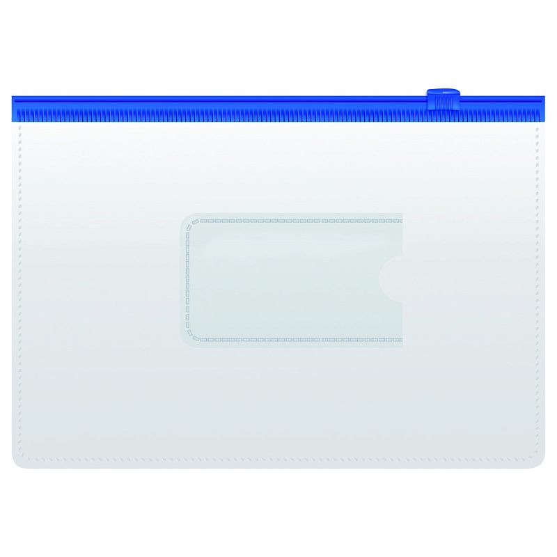 Папка-конверт на zip-молнии СТАММ А5, ПВХ, 120мкм, прозрачная, цветная молния, карман, ассорти 