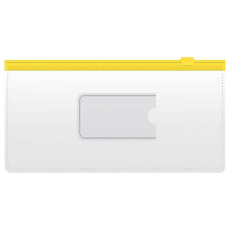 Папка-конверт на zip-молнии СТАММ 255*130мм, ПВХ, 120мкм, прозрачная, цветная молния, карман, для ж/д и авиа билетов, ассорти 