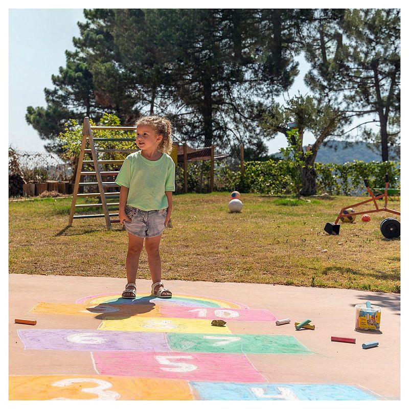 Мелки цветные для асфальта JOVI, 20шт., 7цв., круглые, пластиковое ведро 