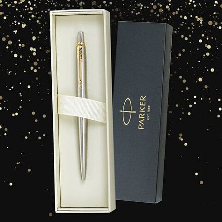 Ручка шариковая PARKER "Jotter Core Stainless Steel GT", пакет, 880887 