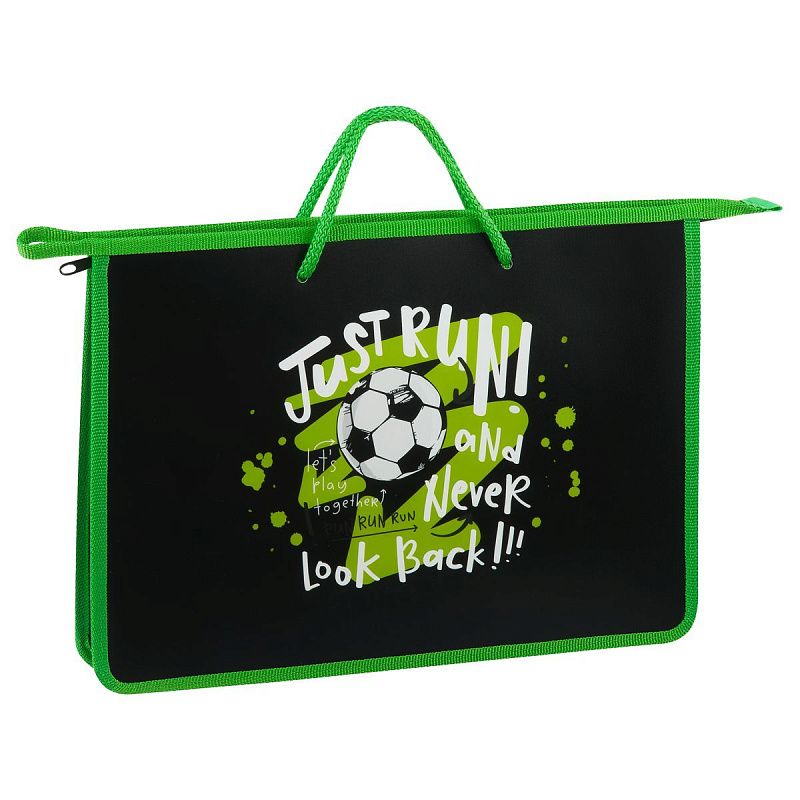 Папка с ручками А4 ArtSpace "Football", пластик, на молнии, 45мм