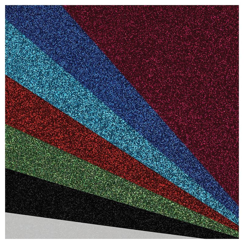 Цветная бумага с блестками А5, Мульти-Пульти, 7л., 7цв., в папке, "Енот в космосе"