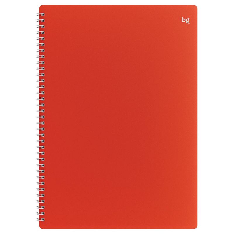Тетрадь 48л., А4 клетка на гребне BG "Base", пластиковая обложка, красный