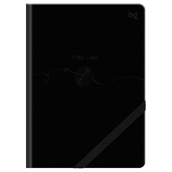 Записная книжка А6, 80л., BG "Тонкая грань", кожзам, фактурное тиснение, с резинкой, черный