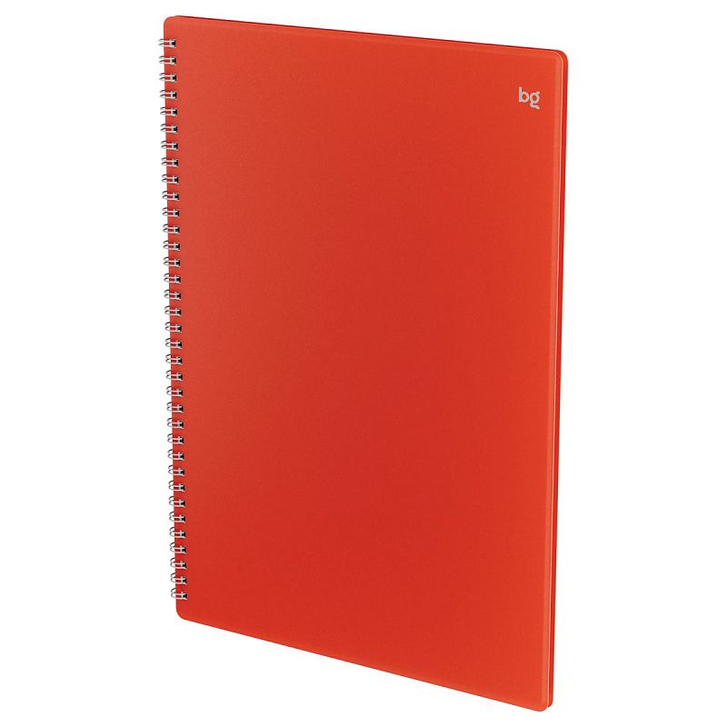 Тетрадь 48л., А4 клетка на гребне BG "Base", пластиковая обложка, красный