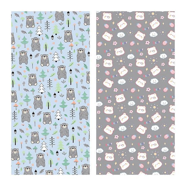 Упаковочная бумага глянц. 70*100см, MESHU "Сute friends", 80 г/м2, ассорти 2 дизайна