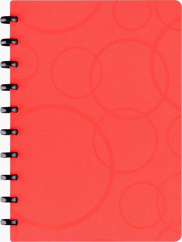 Бизнес-тетрадь В5+, 80л., Berlingo "Eclipse", клетка, на кольцах, с возм. замены блока, 80г/м2, пластик. (полифом) обложка, линейка-закладка, красная