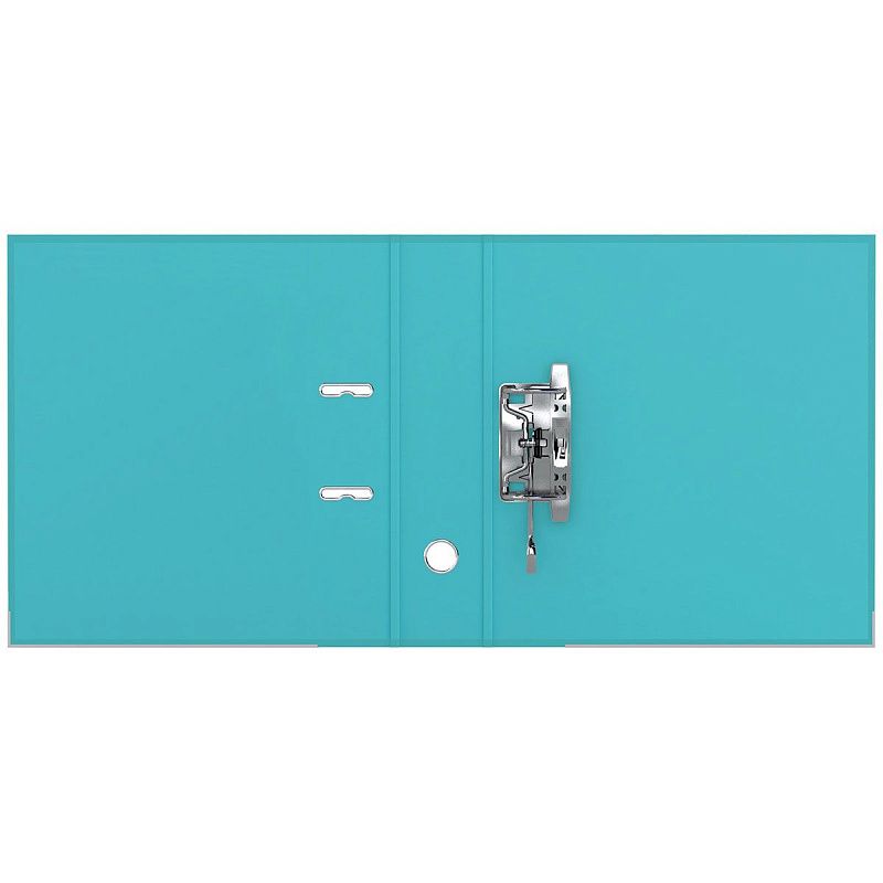 Папка-регистратор СТАММ "Имидж", 70мм, бумвинил, двухстор., с карманом, нижний метал. кант, бирюзовая 