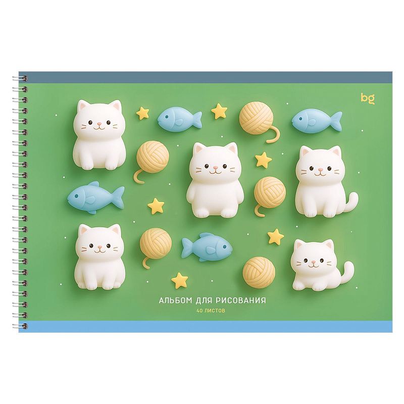 Альбом для рисования 40л., А4, на гребне BG "Игрушки", 120г/м2