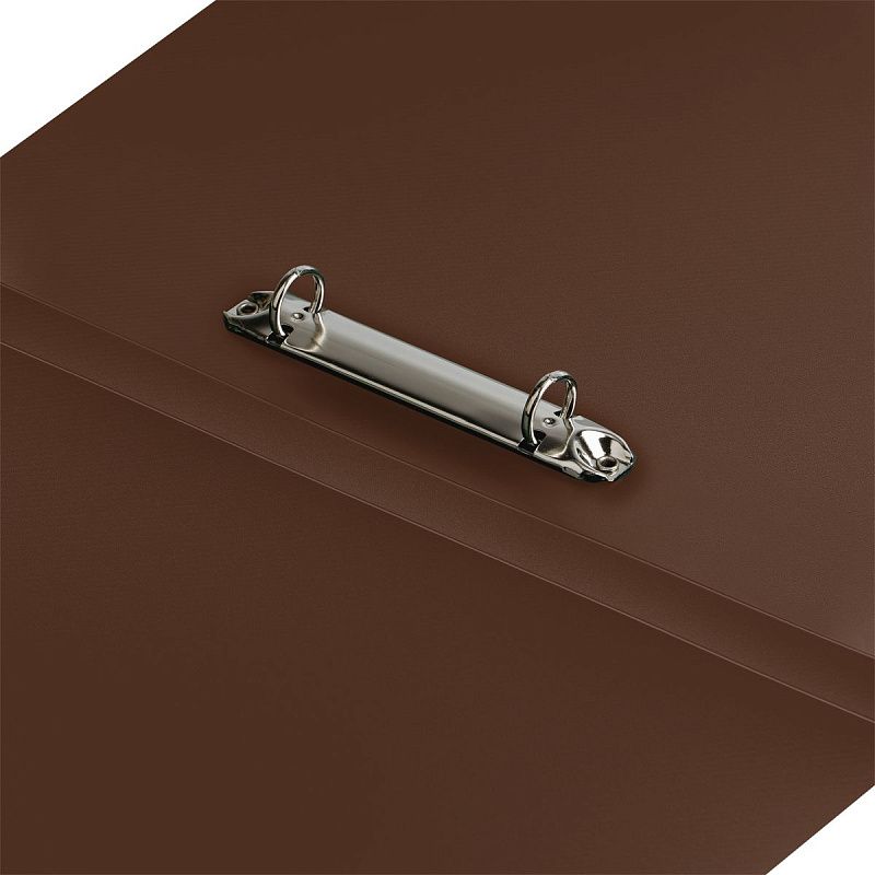 Папка на 2 кольцах СТАММ "Диагональ" А4, 25мм, 700мкм, пластик, шоколад 