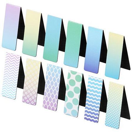 Закладки для книг МАГНИТНЫЕ, "GRADIENT", набор 12 шт., 60x20 мм, BRAUBERG, 113170 