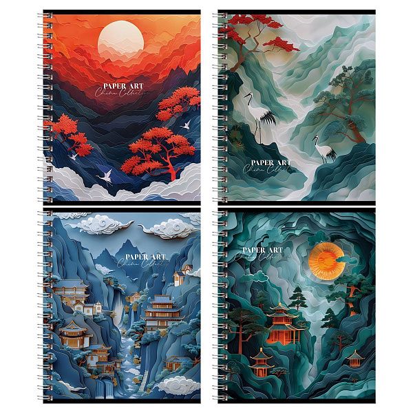 Тетрадь 48л., А5, клетка на гребне BG "Paper Art", матовая ламинация, выборочный лак