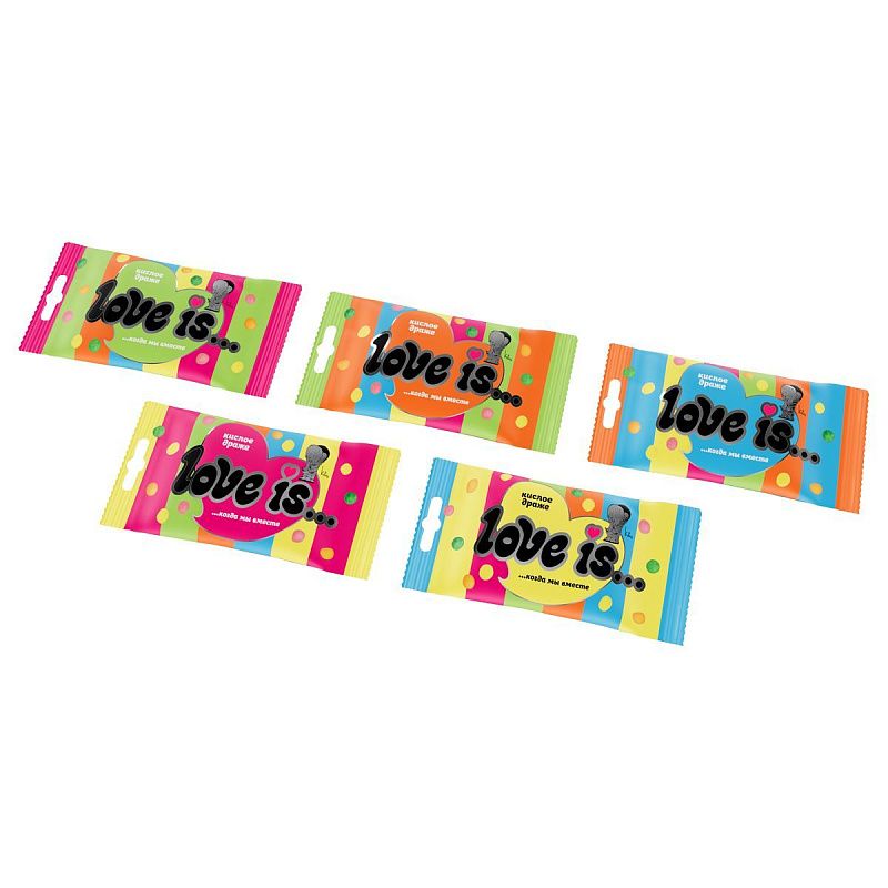 Драже Love is... в кислой обсыпке, ассорти вкусов 42г