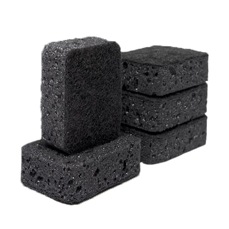 Губки для посуды OfficeClean, Premium Black, крупнопористый поролон с абразивным слоем, черные, 9,5*6,5*3см, 5шт