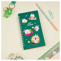 Записная книжка 95*175 мм 96л. на гребне MESHU "My cute day", матовая ламинация, твердая обложка, выборочный УФ-лак Записная книжка 95*175 мм 96л. на гребне MESHU "My cute day", матовая ламинация, твердая обложка, выборочный УФ-лак