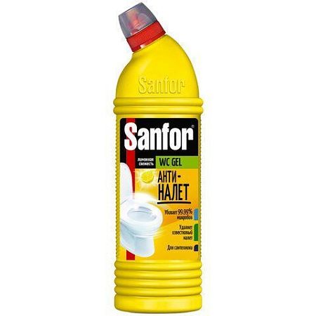 Средство для уборки туалета 750 г, SANFOR WC gel (Санфор гель) "Лимонная свежесть", 1550 