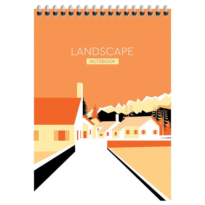 Блокнот А5 80л. на гребне BG "Landscape", твердая подложка