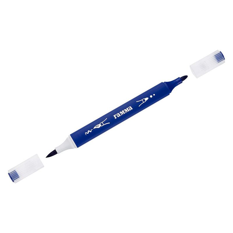 Фломастеры двусторонние Гамма "Классические", 24цв., суперсмываемые, пластик.бокс, т/у