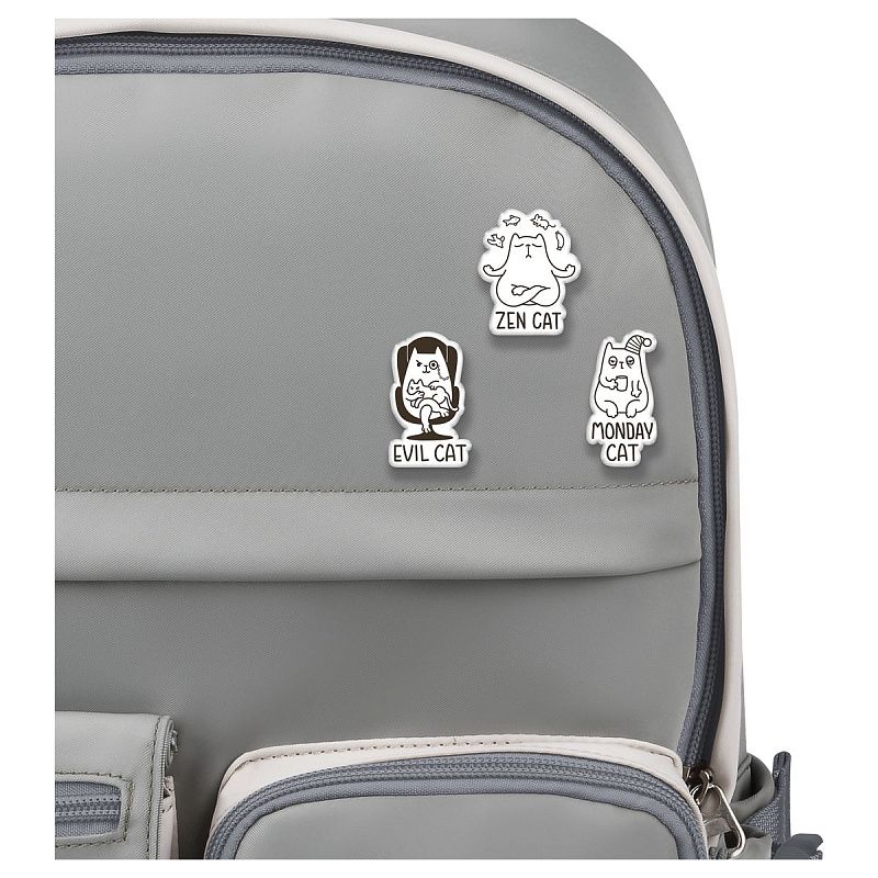 Набор акриловых значков MESHU "Such different cats", прямая УФ-печать, 3шт.