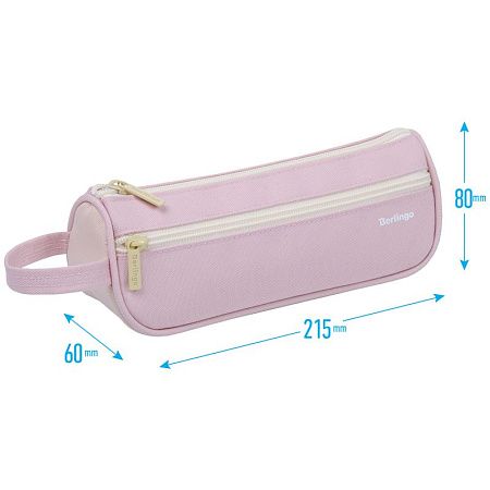 Пенал-косметичка 1 отделение, 1 карман, 215*80*60 Berlingo "Polo pink", полиэстер 