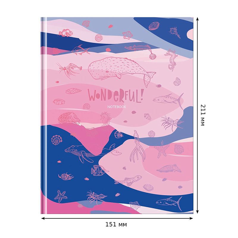 Бизнес-блокнот А5, 80л., евроформат, BG "Wonderful", матовая ламинация, тиснение фольгой