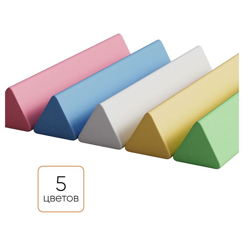 Мелки для асфальта Гамма "Мультики", цветные, 15шт., треугольные, пластиковое ведро 