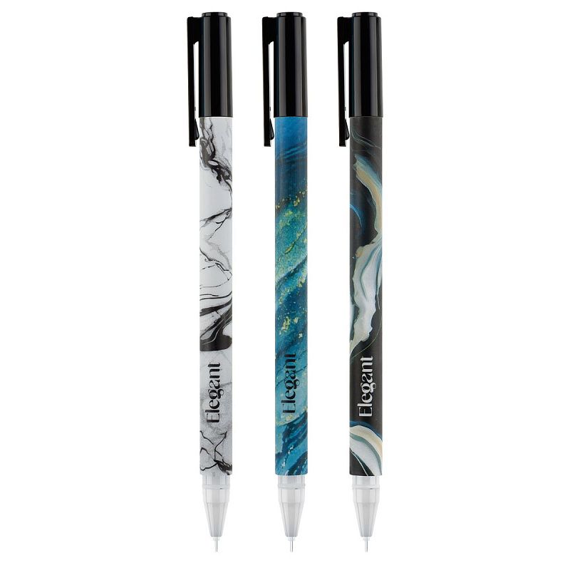 Ручка гелевая стираемая MESHU "Marble" синяя, 0,5мм, корпус ассорти 