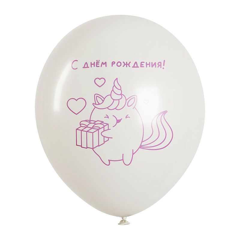 Воздушные шары, 12шт., М12/30см, MESHU "Unicorn love", пастель, ассорти