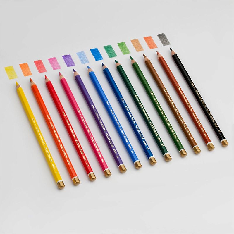 Карандаши цветные художественные Koh-I-Noor "Polycolor", 12цв., заточен., метал. пенал
