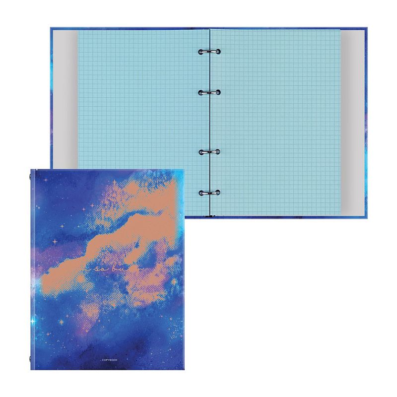 Тетрадь на кольцах А5, 200л., BG "Очень занят", 4 цвет. блок, глянцевая ламин., выб. лак