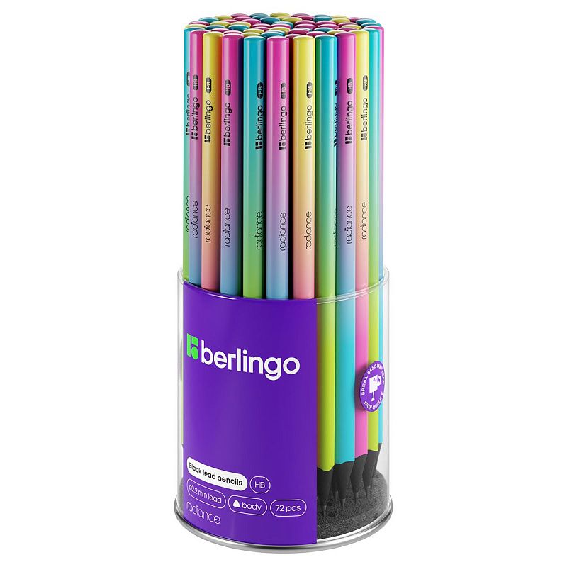 Карандаш ч/г Berlingo "Radiance" HB, трехгранный, черное дерево, заточен 