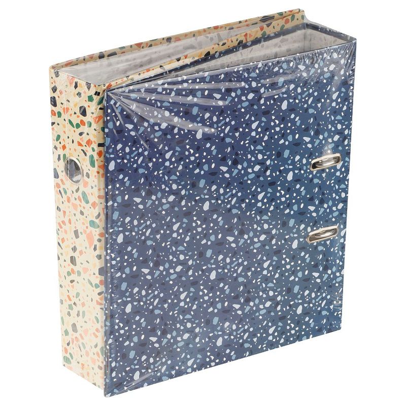 Папка-регистратор СТАММ "Стандарт", 50мм, бумвинил, с карманом на корешке, синяя 