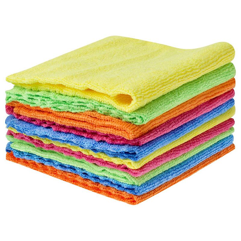 Салфетки для уборки Vega, набор 10шт., микрофибра, 30*30см, европодвес, цвет ассорти