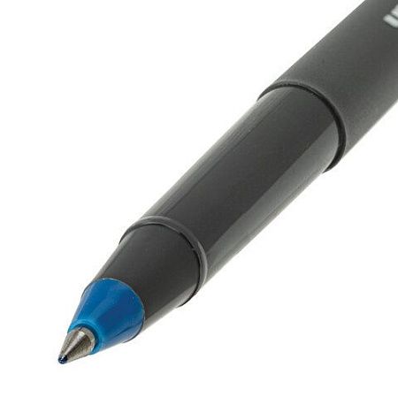 Ручка-роллер Uni-Ball II Micro, СИНЯЯ, корпус черный, узел 0,5 мм, линия 0,24 мм, UB-104 Blue 