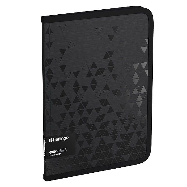 Папка на молнии Berlingo "Triangle Black" А4, 600мкм, черная
