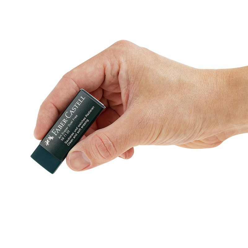 Ластик Faber-Castell "Dust-Free", прямоугольный, картонный футляр, 45*22*13мм, темно-зеленый 