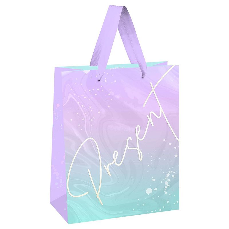 Пакет подарочный 18*23*10см MESHU "Present", фольга,  матовая ламинация