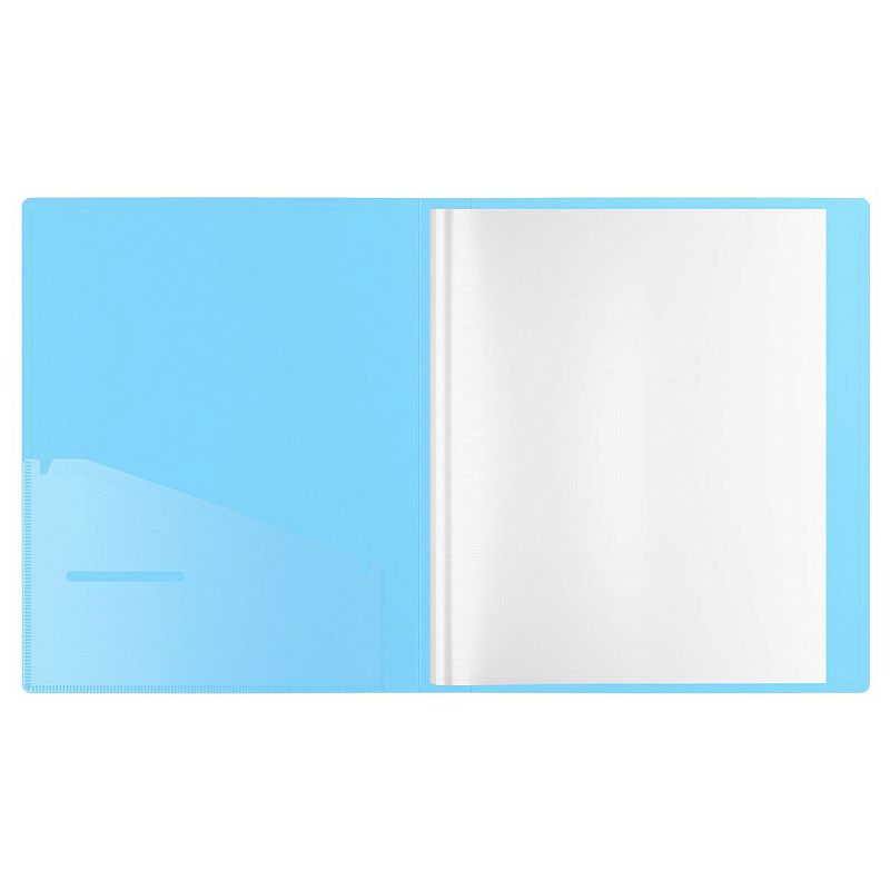 Папка с 60 вкладышами Berlingo "Soft Touch Pro", 30мм, 700мкм, с внутр. карманом, синяя, внутр. синяя, софт-тач 