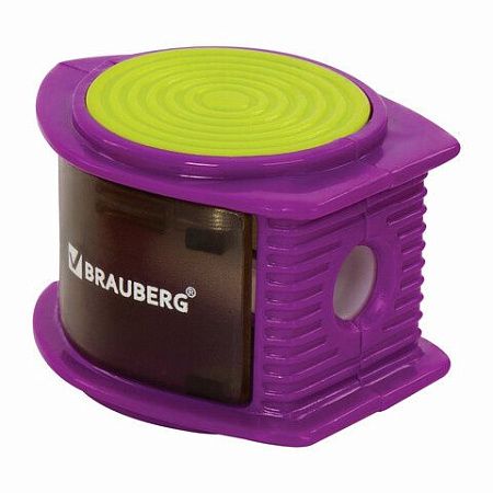 Точилка BRAUBERG "Flash", с контейнером, пластиковая, корпус ассорти, 228472 