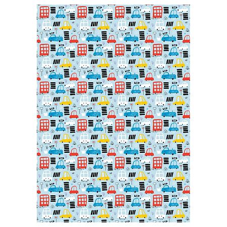 Упаковочная бумага глянц. 70*100см, MESHU "Cars", 80 г/м2, ассорти, 5 дизайнов