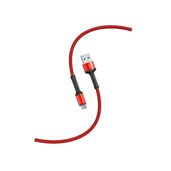 Кабель Smartbuy S26, USB - micro-USB, 3A output, нейлоновая оплетка, 1м, красный
