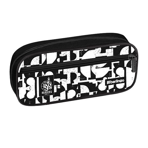 Пенал 1 отделение, 1 карман, 220*95*50 Berlingo "Burning world", полиэстер, откидная планка