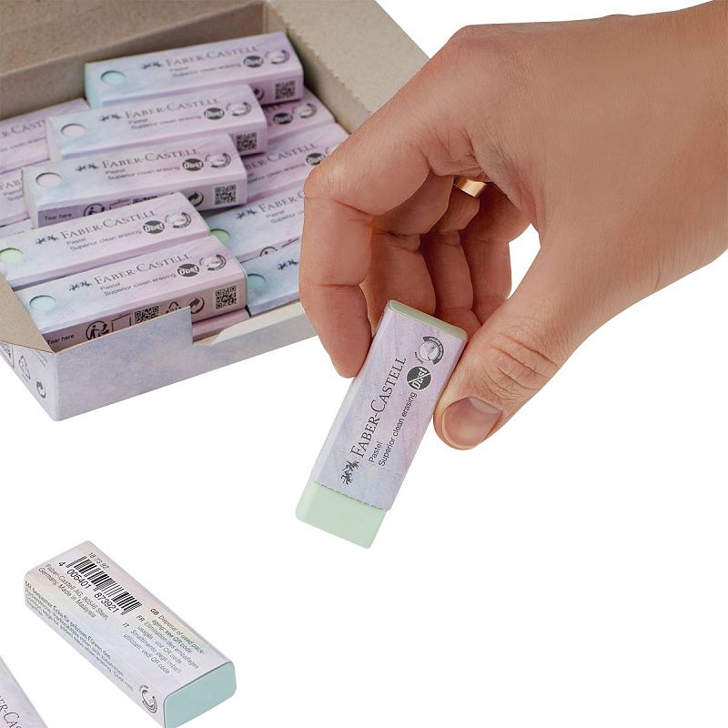 Ластик Faber-Castell "Dust Free Pastel", прямоугольный, ассорти 