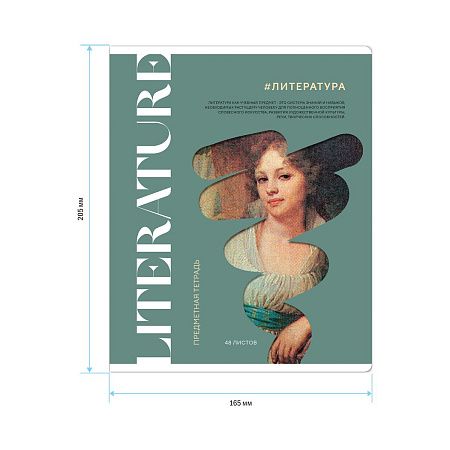 Тетрадь предметная 48л. ArtSpace "Коллаборация" - Литература, матовая ламинация, выб. лак