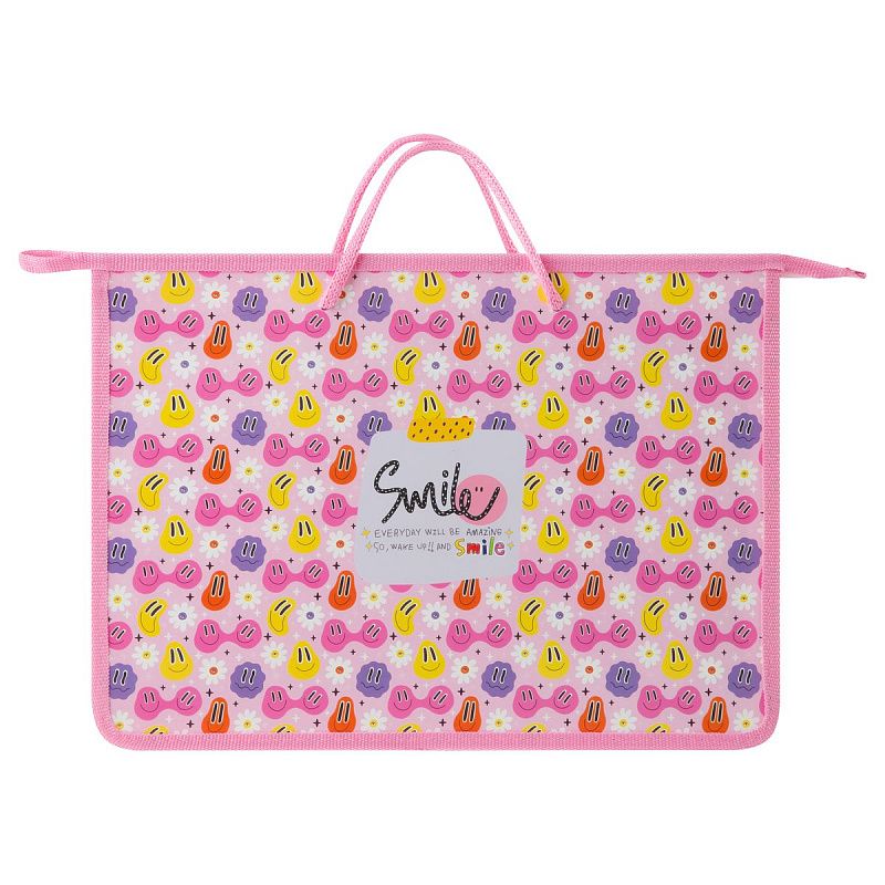 Папка с ручками А4 ArtSpace "Smile", пластик, на молнии, 45мм 